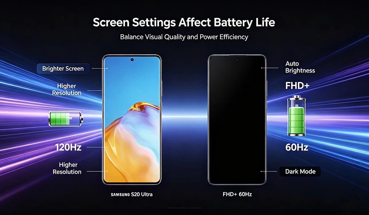 Screen Settings Affect Battery Life Screen Settings Affect Battery Life
